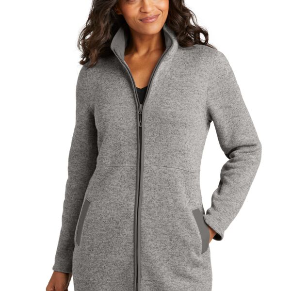 Port Authority Women's Arc Sweater Fleece Long Jacket L425 Women's Arc Sweater Fleece Long Jacket Thumbnail