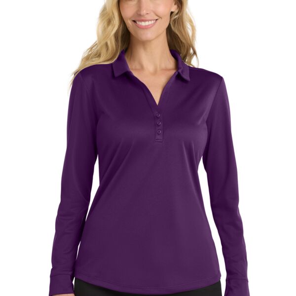 ® Ladies Silk Touch ™ Performance Long Sleeve Polo Thumbnail